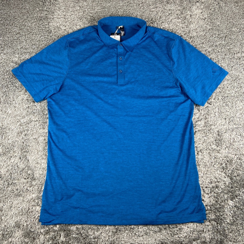 Adidas‎ Ultimate365 Elevated Twistknit Polo Shirt Mens L Blue Golf Performance